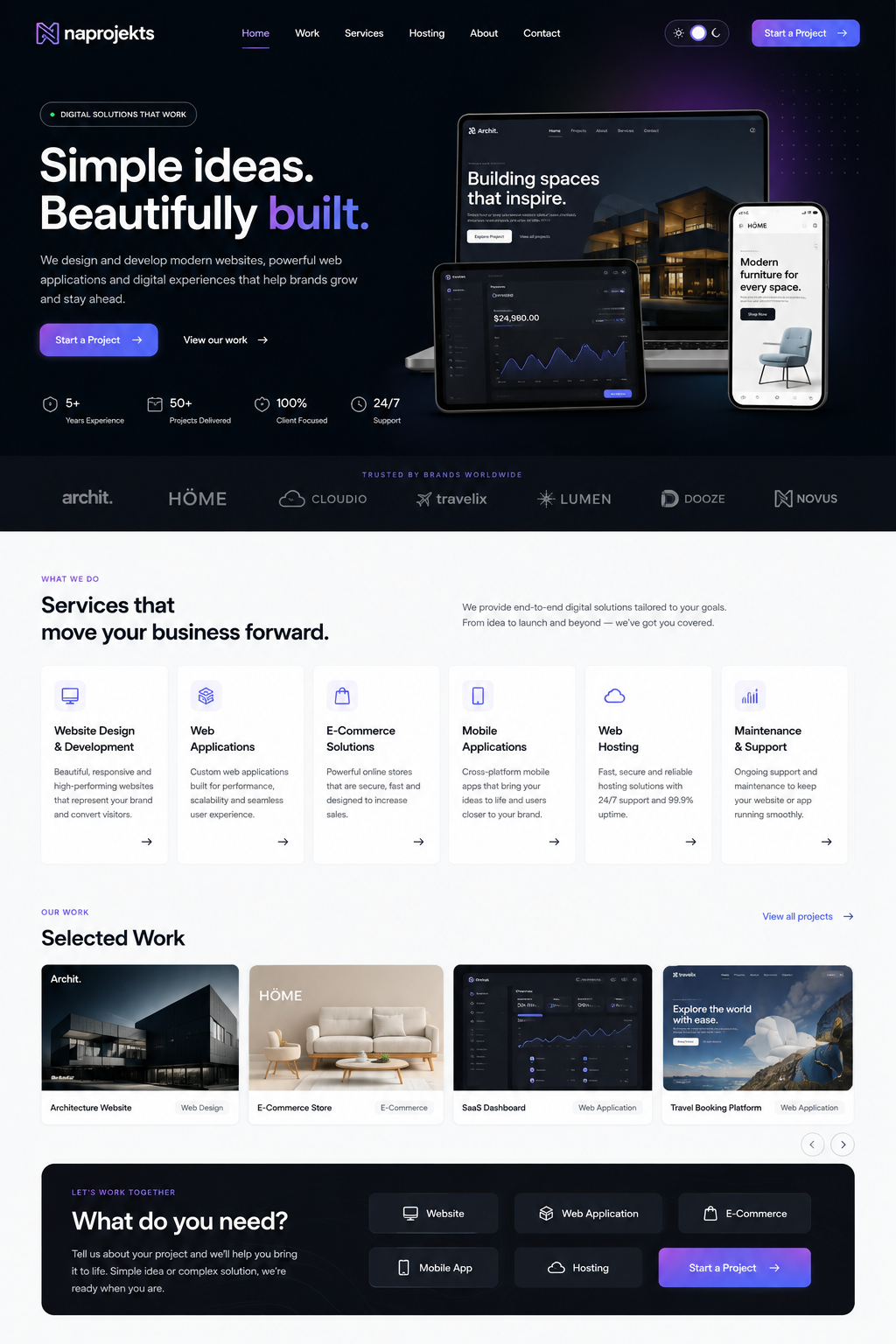Naprojekts clean website showcase