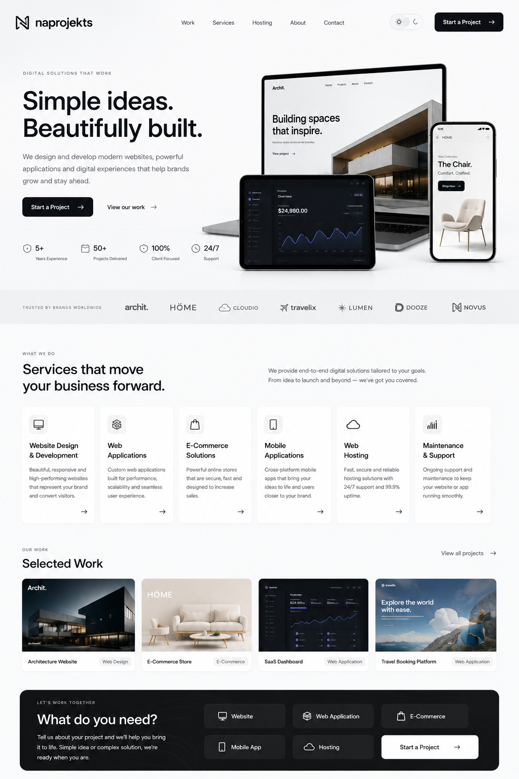 Naprojekts modern website showcase